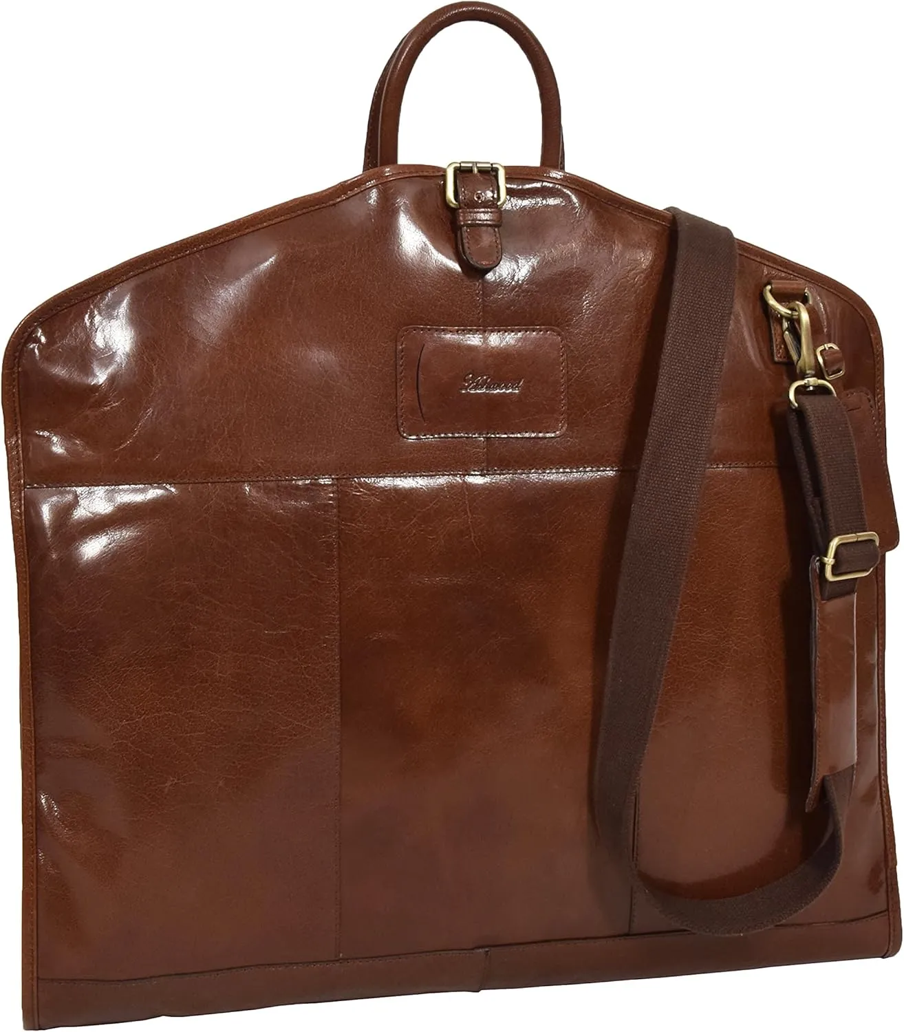Luxury Leather Suit Carrier Slimline Travel Garment Dress Bag Keswich Chestnut