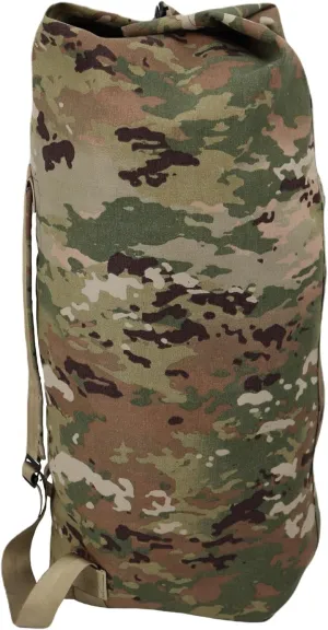 M MCGUIRE GEAR Tactical Military GI Top Loading Duffel Bag, Cordura Nylon, Carrying Straps, Backpack, Sea Bag, Bug Out Bag, MIL-SPEC, Made in USA (OCP Scorpion)