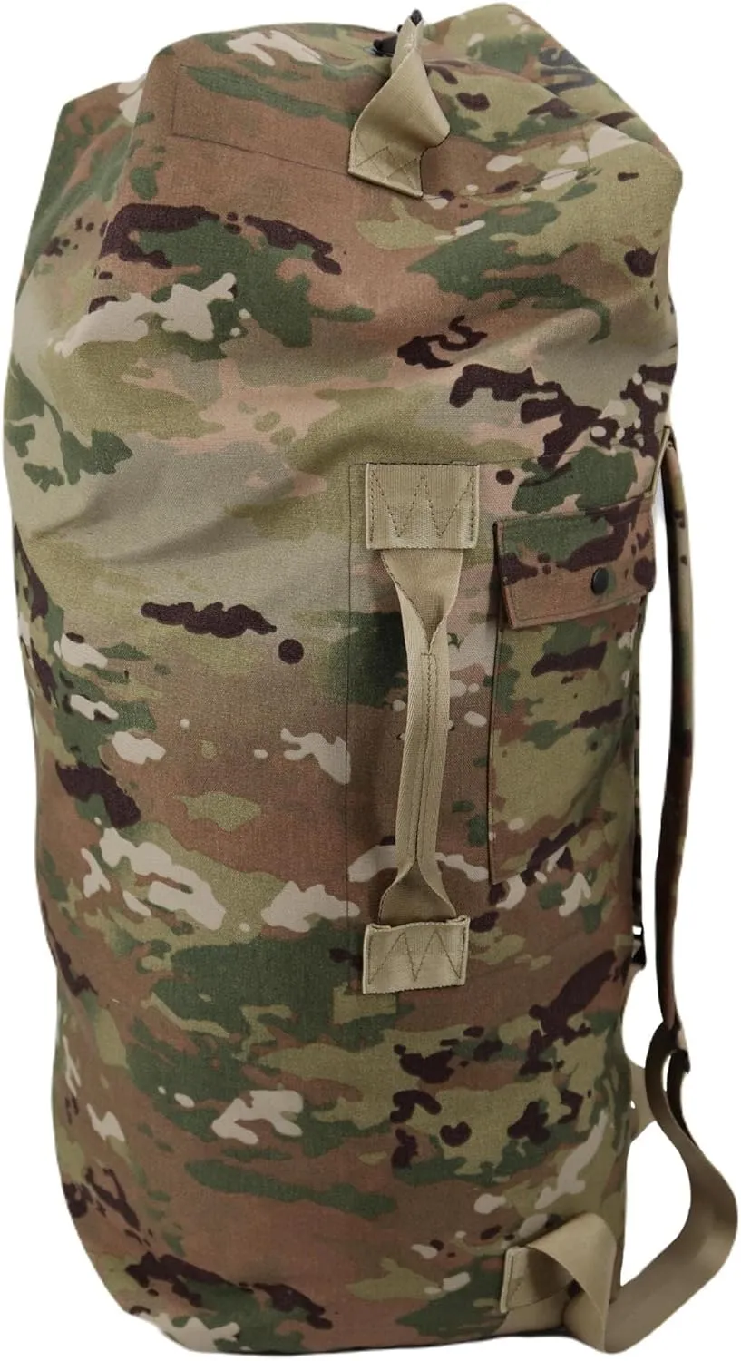 M MCGUIRE GEAR Tactical Military GI Top Loading Duffel Bag, Cordura Nylon, Carrying Straps, Backpack, Sea Bag, Bug Out Bag, MIL-SPEC, Made in USA (OCP Scorpion)