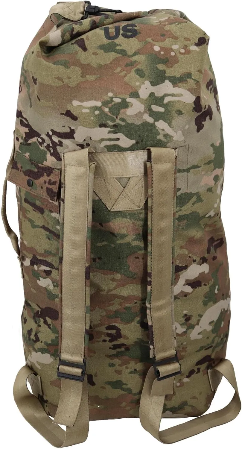 M MCGUIRE GEAR Tactical Military GI Top Loading Duffel Bag, Cordura Nylon, Carrying Straps, Backpack, Sea Bag, Bug Out Bag, MIL-SPEC, Made in USA (OCP Scorpion)