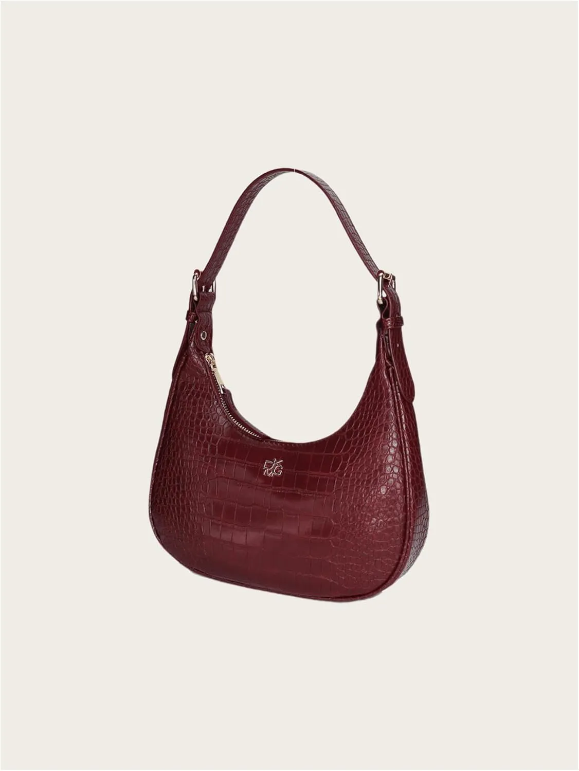 MakeMeChic Women's Leather Top Handle Shoulder Bag Zipper Underarm Handbag Clutch