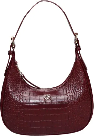 MakeMeChic Women's Leather Top Handle Shoulder Bag Zipper Underarm Handbag Clutch