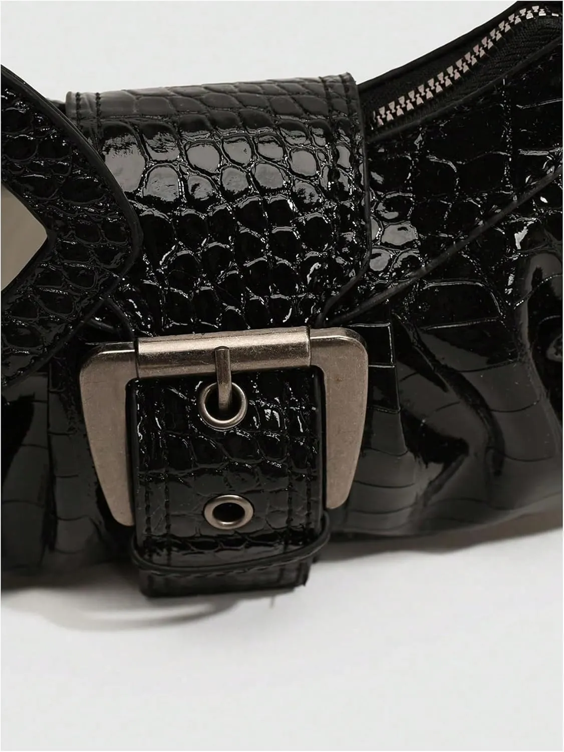 MakeMeChic Women's PU Leather Top Handle Buckle Shoulder Bag PU Leather Retro Vintage Mini Handbags