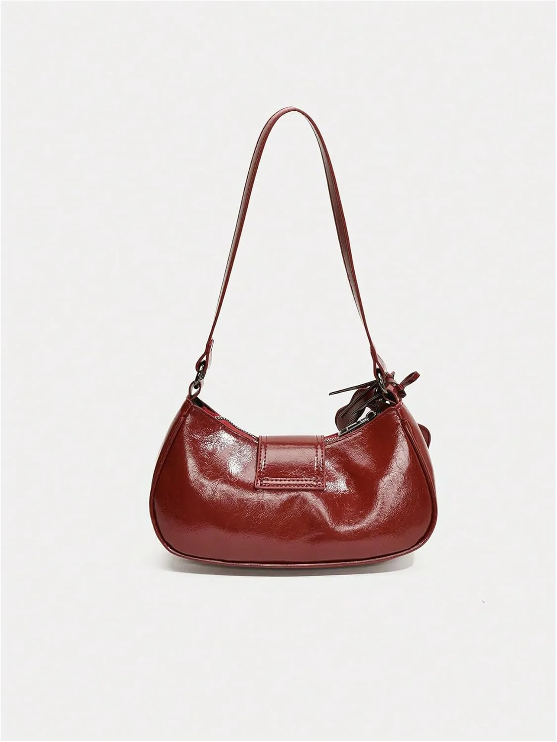 MakeMeChic Women's PU Leather Top Handle Buckle Shoulder Bag PU Leather Retro Vintage Mini Handbags