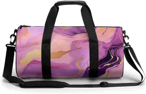 Marble Backdrop Abstract Texture Sports Gym Bag Portable Duffel Bag Travel Workout Bag with Adjustable Strap for Men Women