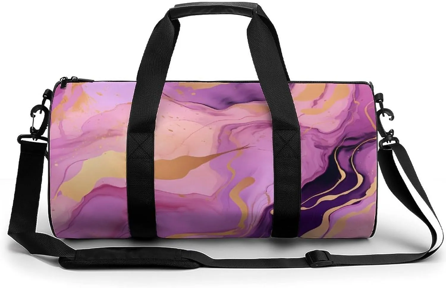 Marble Backdrop Abstract Texture Sports Gym Bag Portable Duffel Bag Travel Workout Bag with Adjustable Strap for Men Women