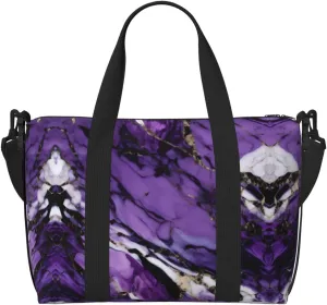 Marble Purple Print Versatile Gym Sports Bag,Companion For Your Journeys And Fitness Routines