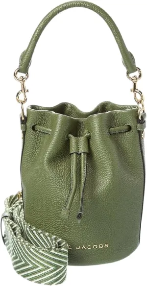 Marc Jacobs Leather Bucket Bag Crossbody (Bronze Green)