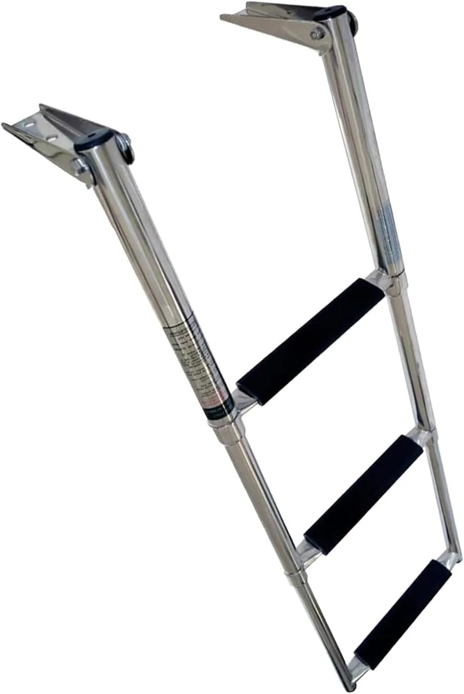 MARINE CITY 3-Step Telescoping Drop Ladder – Polished 304 Stainless Steel, 400 lbs Capacity, Anti-Rattle Design – Ideal for Boats, Yachts, Marines