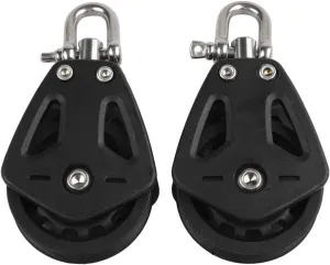 Marine Grade Single Pulley System Swivel Pulley Made of Nylon Marine Hardware Rigging Device with Bearing Design Maximum Rope Diameter 10Mm Sailing Equipment