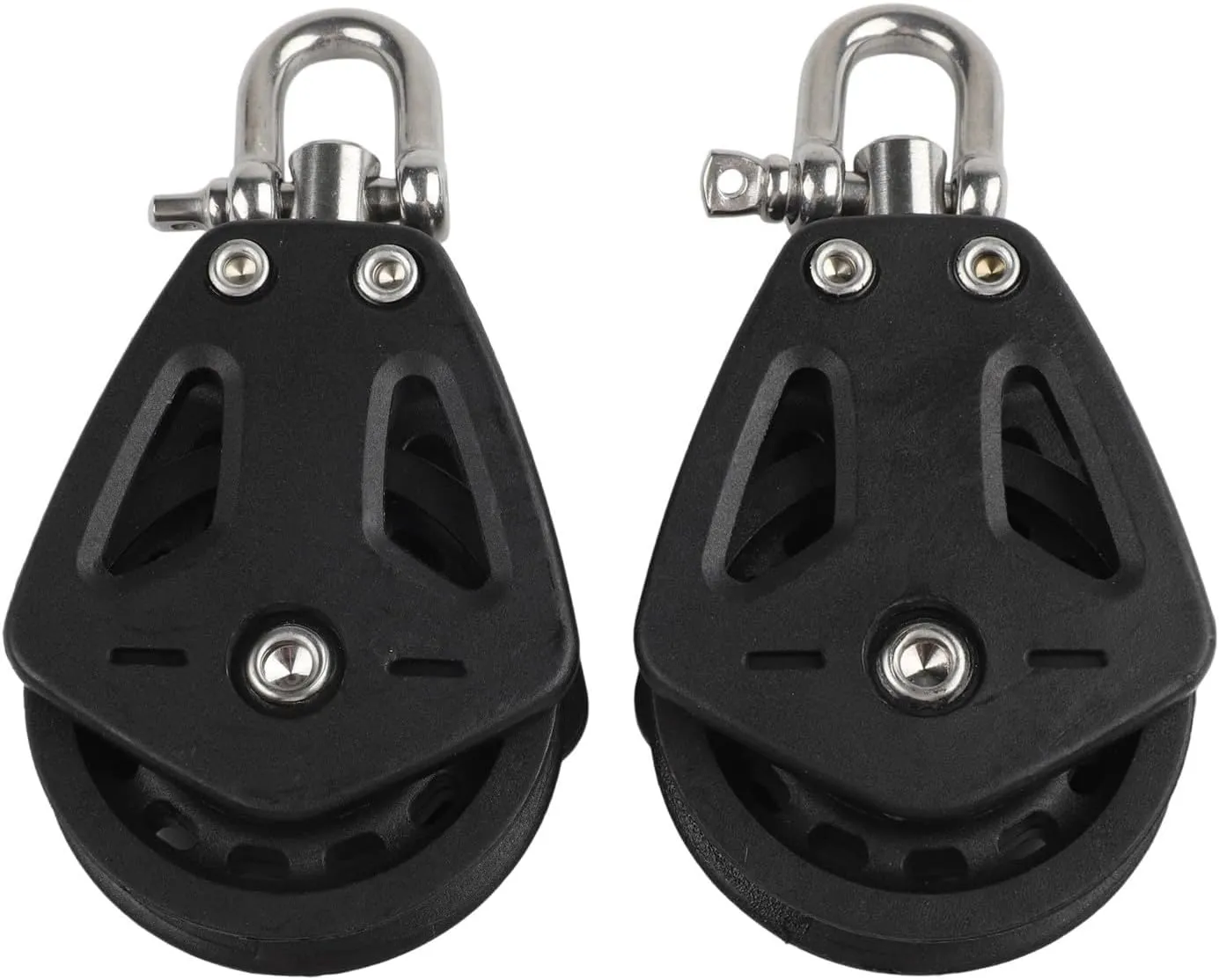 Marine Grade Single Pulley System Swivel Pulley Made of Nylon Marine Hardware Rigging Device with Bearing Design Maximum Rope Diameter 10Mm Sailing Equipment