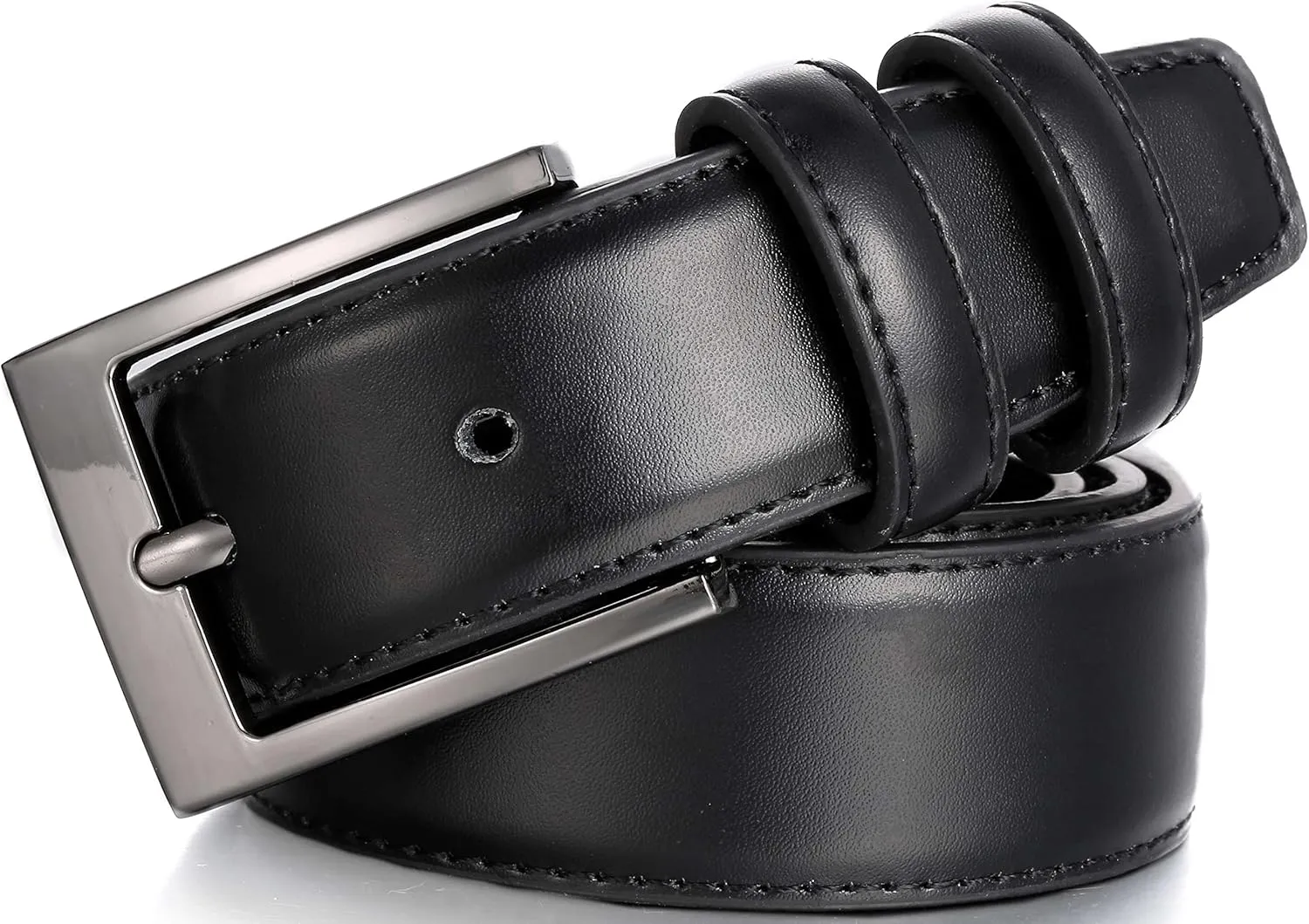 Marino’s Men Genuine Leather Dress Belt with Single Prong Buckle