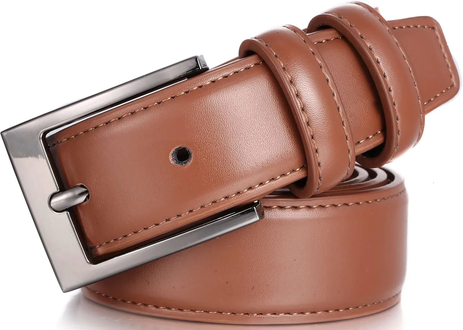 Marino’s Men Genuine Leather Dress Belt with Single Prong Buckle