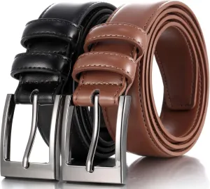 Marino’s Men Genuine Leather Dress Belt with Single Prong Buckle