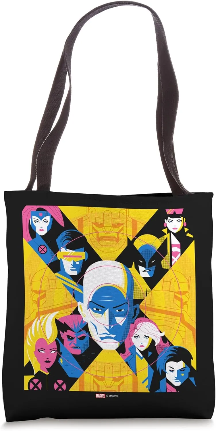 Marvel X-Men Super Heroes Illustration Mutant and Proud Tote Bag