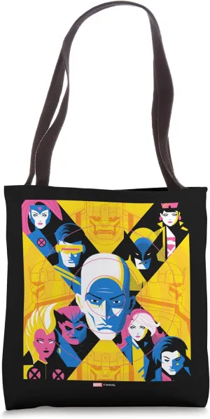 Marvel X-Men Super Heroes Illustration Mutant and Proud Tote Bag