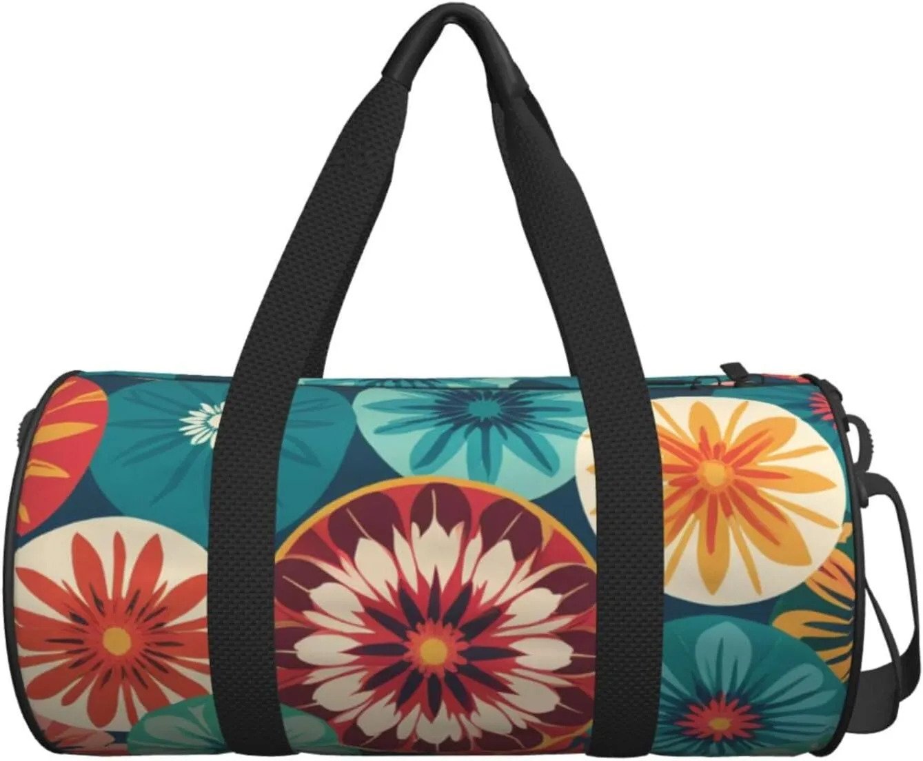 Medallion Multi Printed Travel Bag,Round Personal Item Storage bag,Foldie Duffel Bag for Traveling Vacation,Fitness,Sports