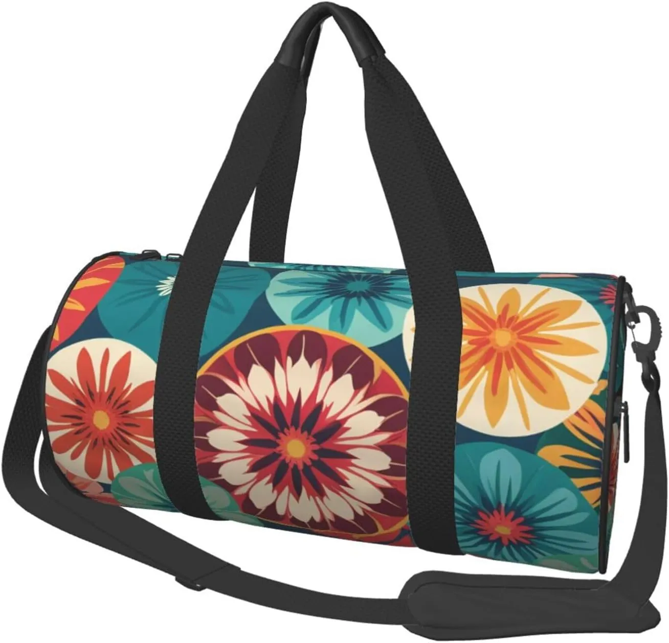 Medallion Multi Printed Travel Bag,Round Personal Item Storage bag,Foldie Duffel Bag for Traveling Vacation,Fitness,Sports