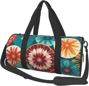 Medallion Multi Printed Travel Bag,Round Personal Item Storage bag,Foldie Duffel Bag for Traveling Vacation,Fitness,Sports