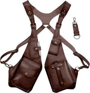 Men Anti Underarm Shoulder Bag, Anti-Theft Harness, Adjustable PU Leather Strap Wallet Bag Outdoor Phone Bag
