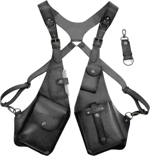 Men Anti Underarm Shoulder Bag, Anti-Theft Harness, Adjustable PU Leather Strap Wallet Bag Outdoor Phone Bag
