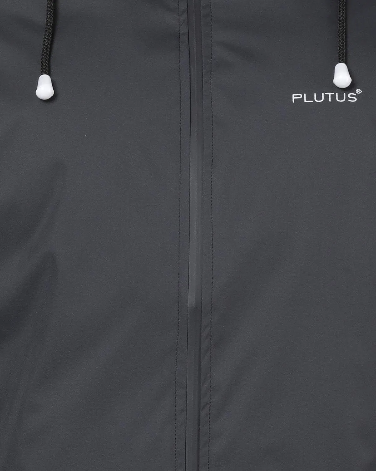 Men Hooded Black Rain Jacket