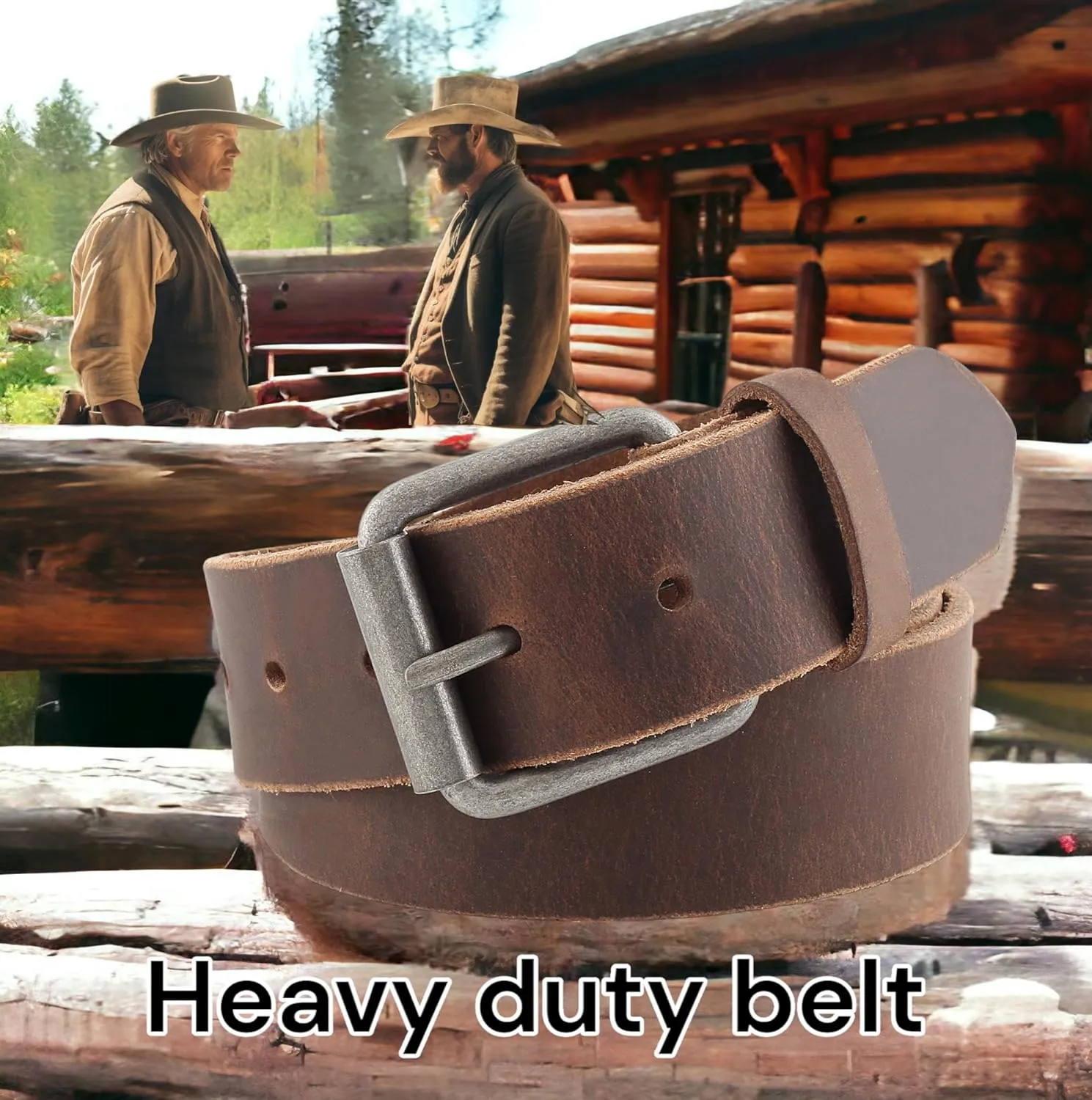 Men's Casual Full Grain Classic Leather Dress Belt For Jeans,1.5" Wide, USA