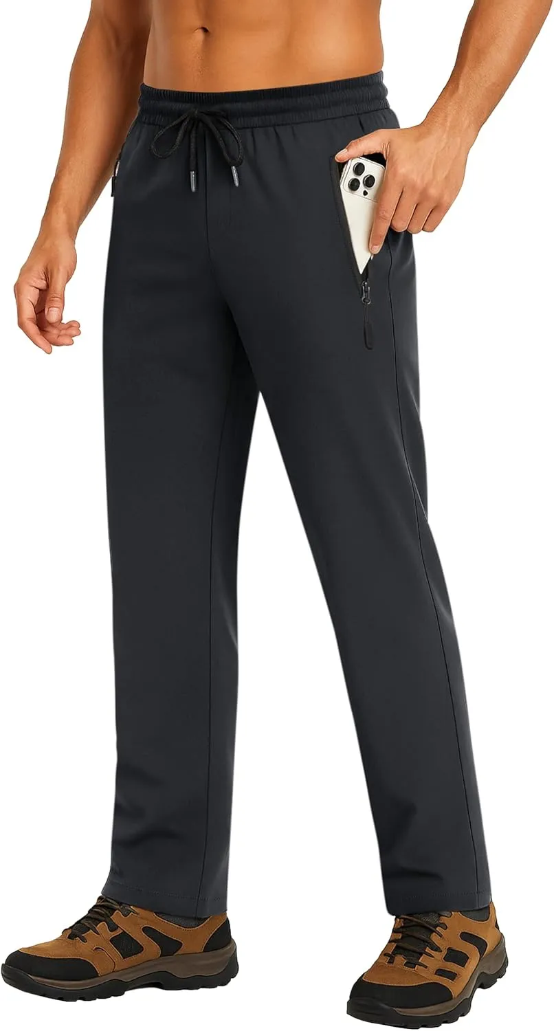 Men's Lightweight Hiking Pants Travel Quick Dry Waterproof Athletic Joggers Pants Walkout Sweatpants with Pockets