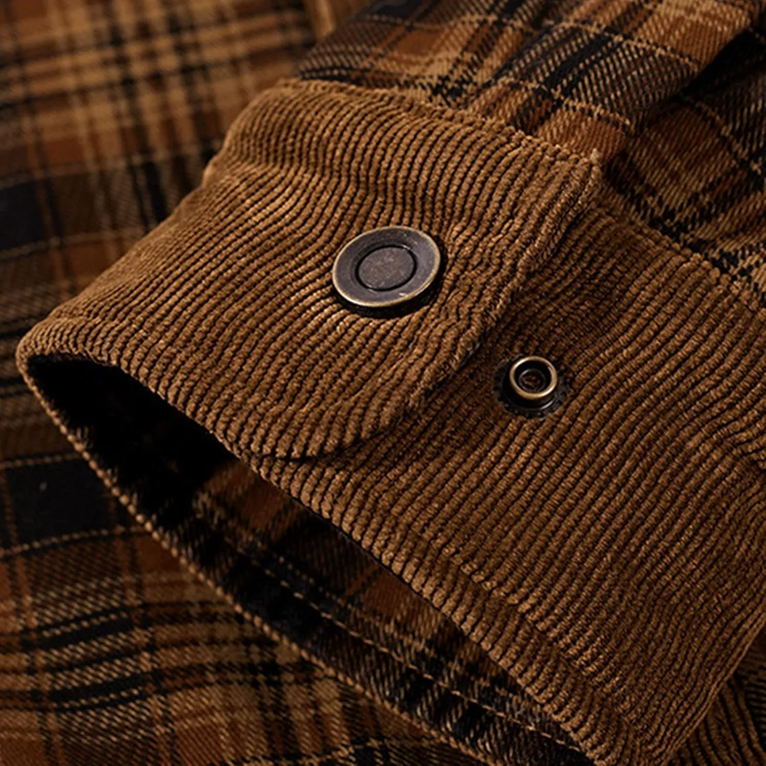 Men's Plaid Hooded Shirts Casual Print Lapel Button Down Pocket Long Sleeve Shirt Fall Casual Button Down Shirts