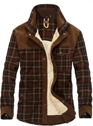 Men's Plaid Hooded Shirts Casual Print Lapel Button Down Pocket Long Sleeve Shirt Fall Casual Button Down Shirts