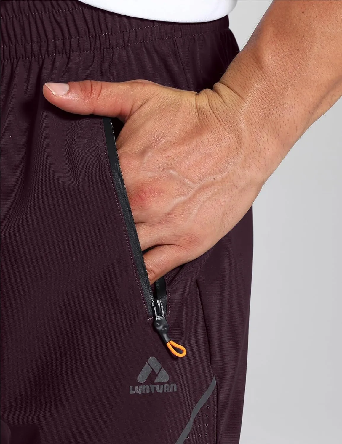 Men's Stretch Athletic Fishing Pants Lightweight Cool-Touch Workout Joggers with Zipper Pockets