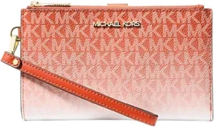 Michael Kors Large Double Zip Wristlet Wallet Jet Set (Red Canyon)