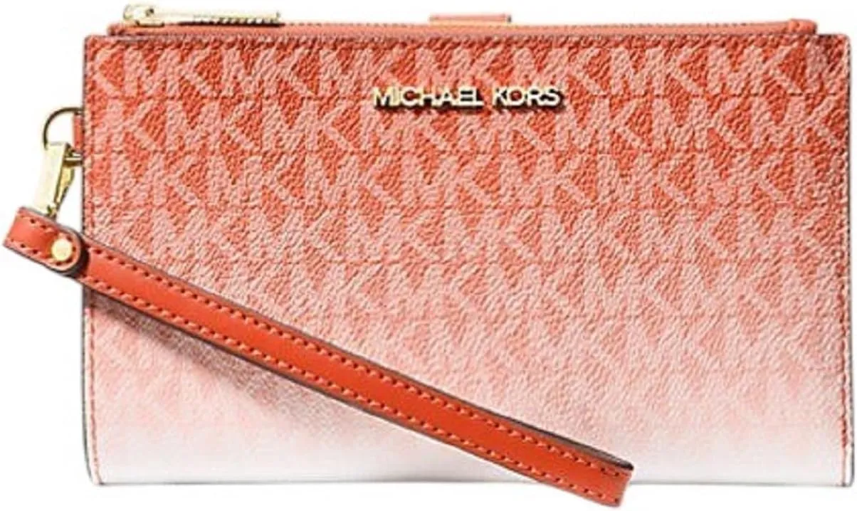 Michael Kors Large Double Zip Wristlet Wallet Jet Set (Red Canyon)