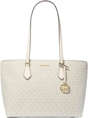 Michael Michael Kors Sheila Large Signature Logo Tote Bag (Lt Cream Multi)
