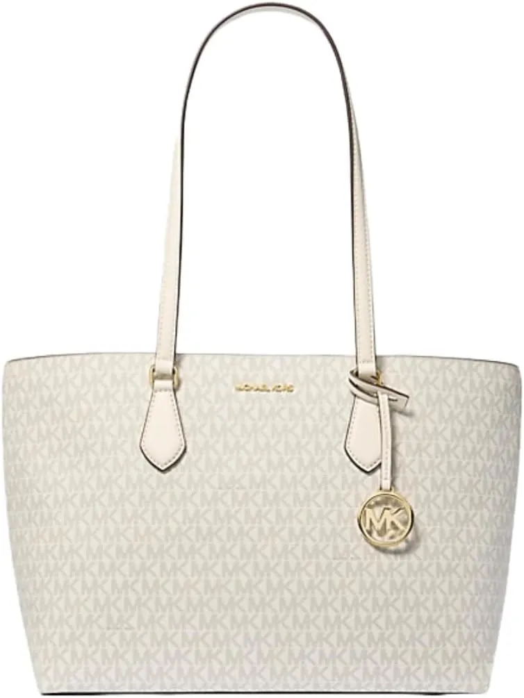 Michael Michael Kors Sheila Large Signature Logo Tote Bag (Lt Cream Multi)