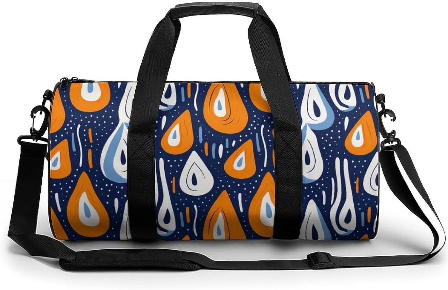 Mid Century Modern with Drop Shapes Novelty Large Duffel Bag Lightweight Gym Bag Travel Tote Bags