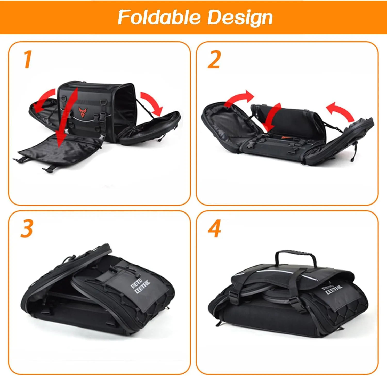 MIGHTYDUTY Motorcycle Tail Bag Expandable Large Capacity 45-60L Motorcycle Luggage Bag Waterproof 1200D Oxford Fabric Multifunctional Motorcycle Bag For Back Seat M