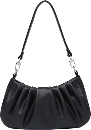 Milumia Women's Shoulder Bag Retro Ruched Top Handle Clutch Handbags