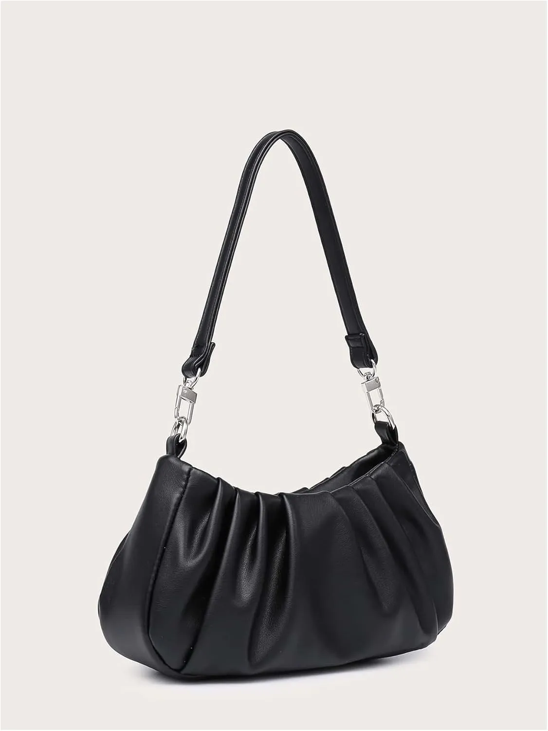 Milumia Women's Shoulder Bag Retro Ruched Top Handle Clutch Handbags