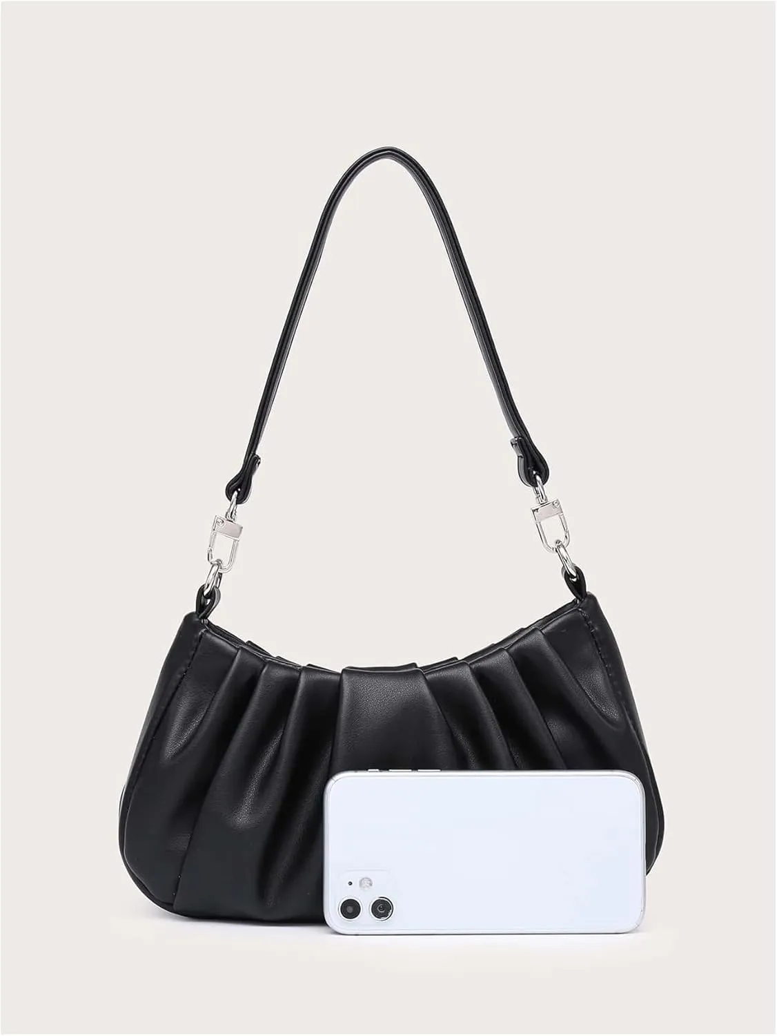 Milumia Women's Shoulder Bag Retro Ruched Top Handle Clutch Handbags