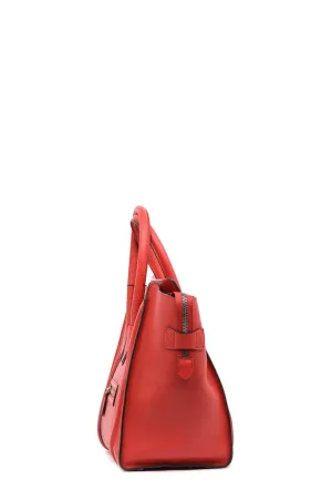 Mini Luggage Red with Silver Hardware