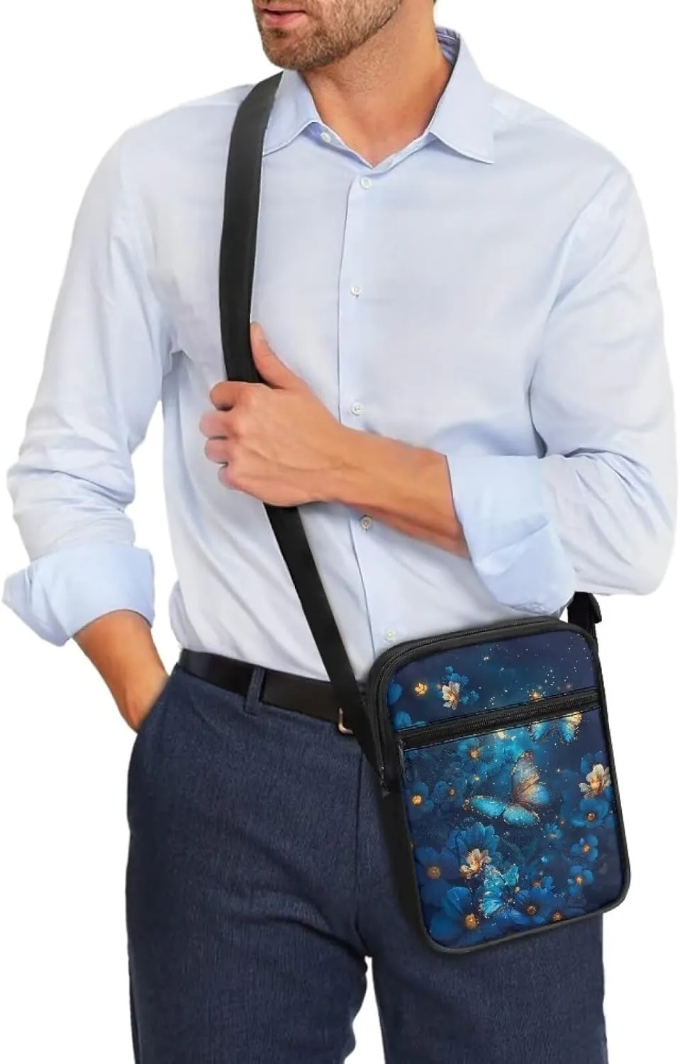 Mini Messenger Bag Small Crossbody Bags for Women Men Sling Bag Satchel Bag with Adjustable Strap and Pockets