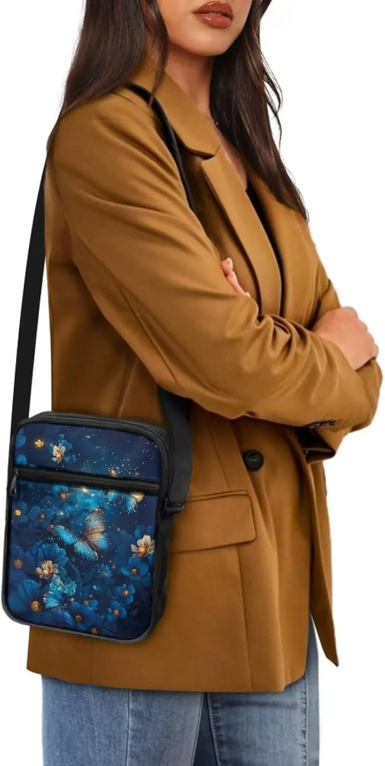 Mini Messenger Bag Small Crossbody Bags for Women Men Sling Bag Satchel Bag with Adjustable Strap and Pockets