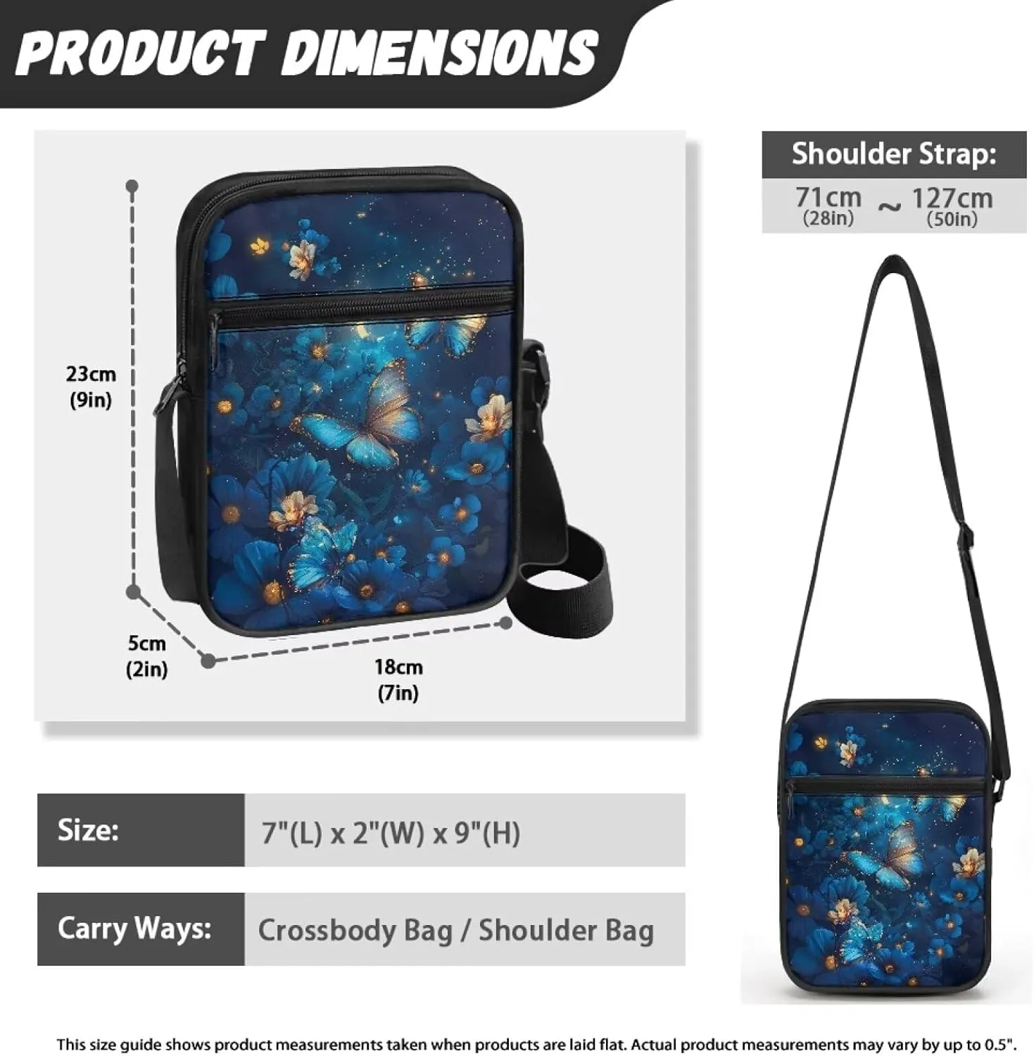 Mini Messenger Bag Small Crossbody Bags for Women Men Sling Bag Satchel Bag with Adjustable Strap and Pockets