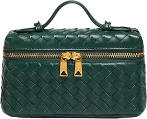Mini Woven Crossbody Purse Square Box Bags Top-Handle Tote Handbag Shoulder Bag Cute Satchels Trendy