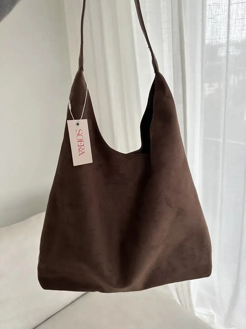 Minimalist Suede Hobo Bag – Effortlessly Chic
