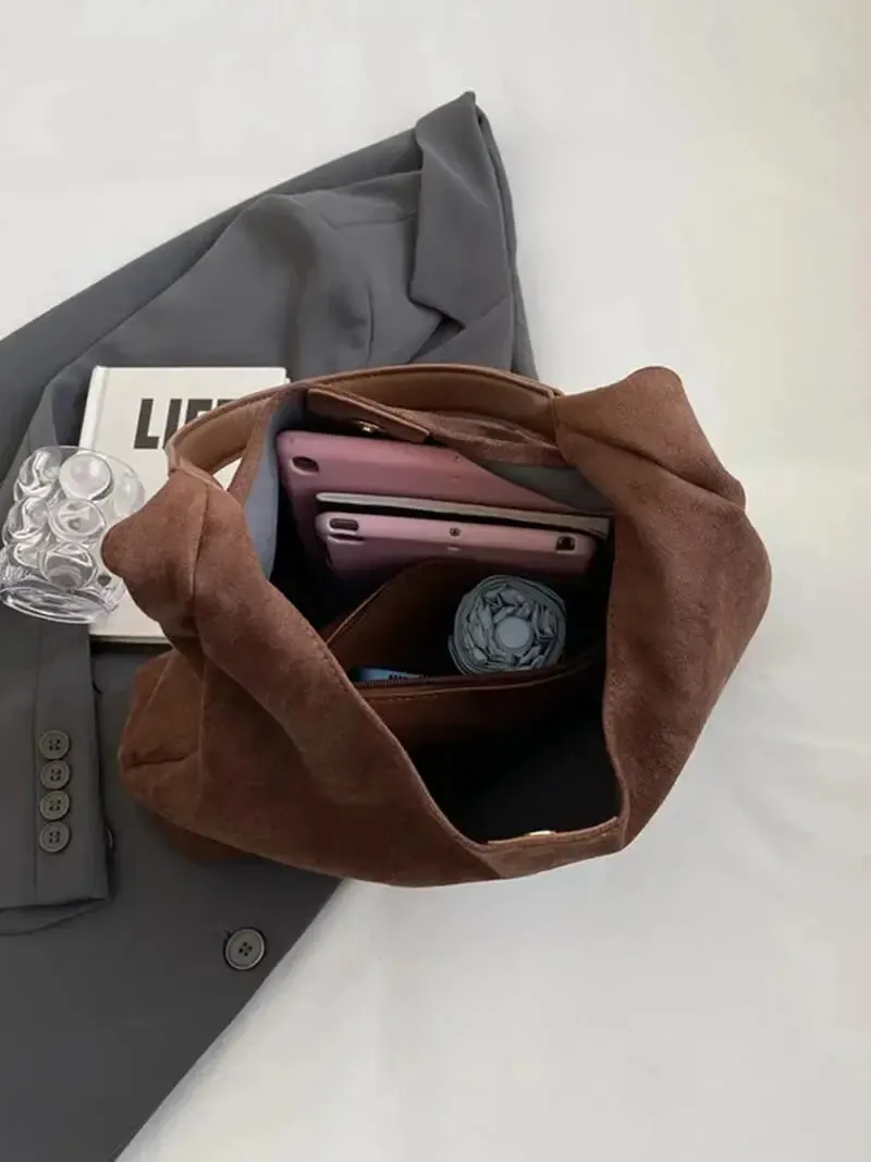 Minimalist Suede Hobo Bag – Effortlessly Chic