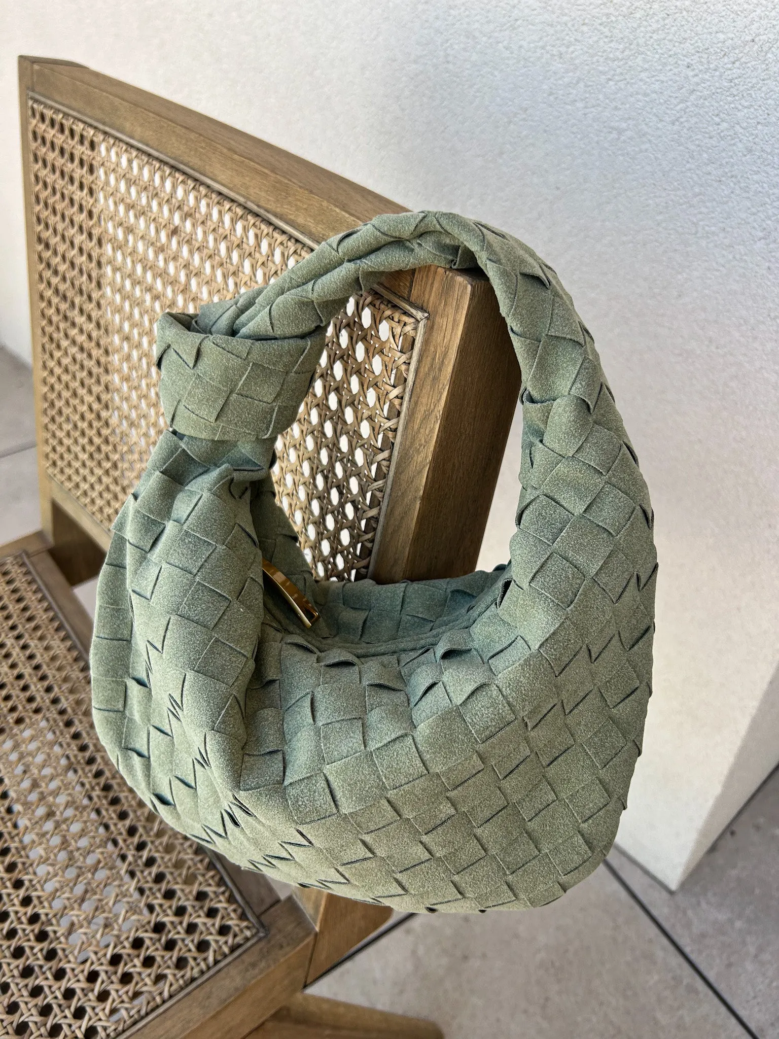 Minimalist Woven Clutch with Knot Detail