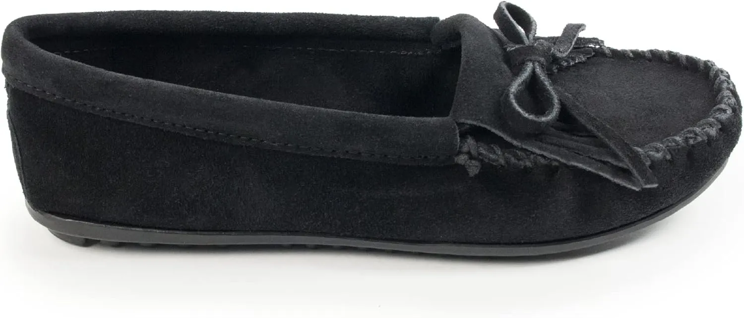 Minnetonka Women's Kilty Suede Hardsole Moccasin