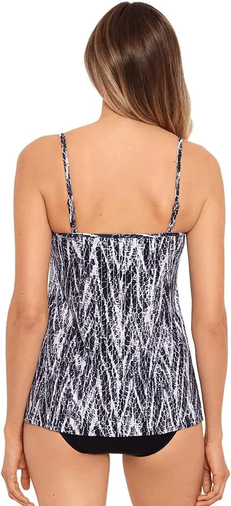 Miraclesuit Women's Swimwear Pyrite Jubilee Soft Cup Adjustable Strap Tankini Bathing Suit Top